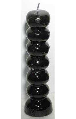 Black Seven Knob Candles - Click Image to Close