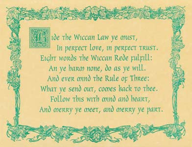 Wiccan Rede (law) poster - Click Image to Close