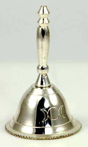 Altar Bell with Triple Moon Design - Click Image to Close