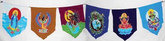 Triple Moon Goddess Prayer Flags - Click Image to Close
