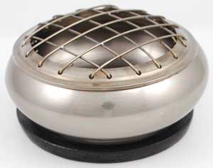 Pewter Screen Charcoal Burner with Coaster