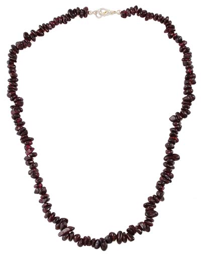 Garnet Chip Clasped Necklace