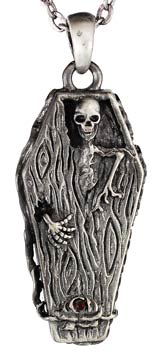 Skeleton Coffin Necklace - Click Image to Close