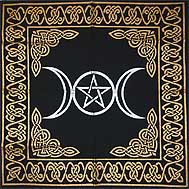 Triple Moon Pentagram Altar/Tarot Cloth