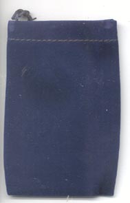 Blue Velveteen Bag (2 x 2 1/2) - Click Image to Close