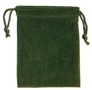 Green Velveteen Bag (2 x 2 1/2)