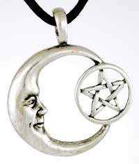 Pentagram Moon Celestial Amulet - Click Image to Close