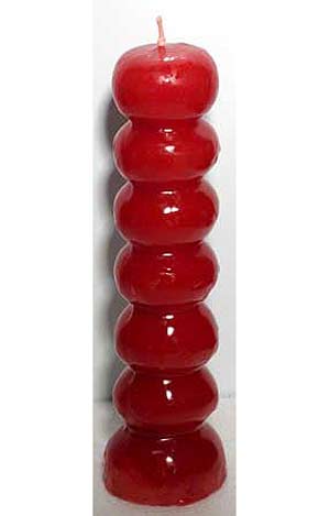 Red Seven Knob Candles - Click Image to Close