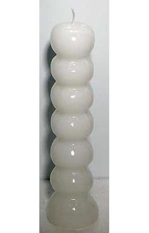 White Seven Knob Candles - Click Image to Close