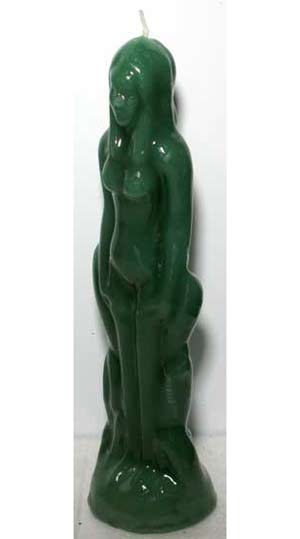 Green Female Iconic Candle - Click Image to Close