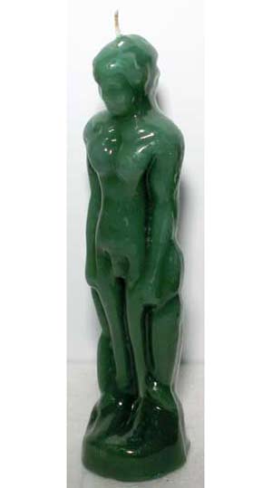 Green Male Iconic Candle - Click Image to Close
