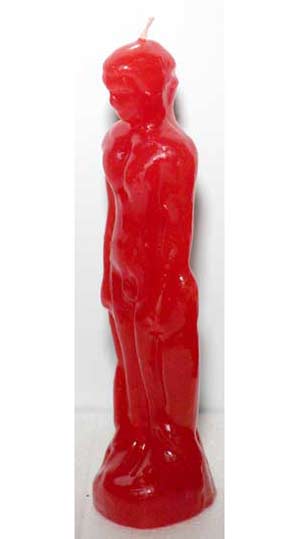 Red Male Iconic Candle - Click Image to Close