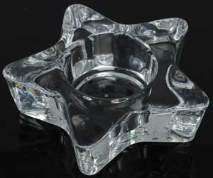 Glass Pentagram Tealight/Pillar Candle Holder