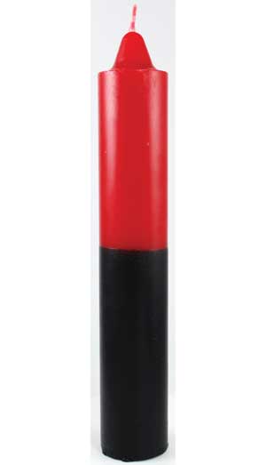 9" Red/ Black Pillar Candles - Click Image to Close
