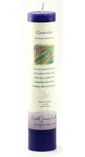 Creativity Reiki Charged Pillar Candle - Click Image to Close