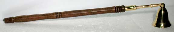 Wooden Handled Brass Snuffer - Click Image to Close