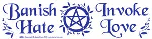 Banish Hate (Pentagram) Invoke Love bumper sticker - Click Image to Close