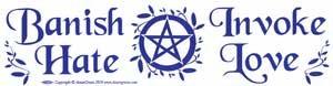 Banish Hate (Pentagram) Invoke Love bumper sticker