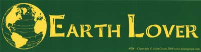 Earth Lover bumper sticker - Click Image to Close