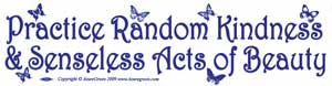 Practice Random Kindness & Senseless Acts of Beauty bumper sticker - Click Image to Close