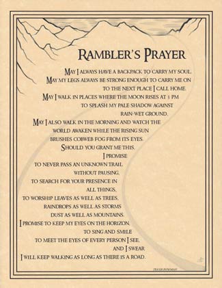 Rambler`s Prayer Poster - Click Image to Close