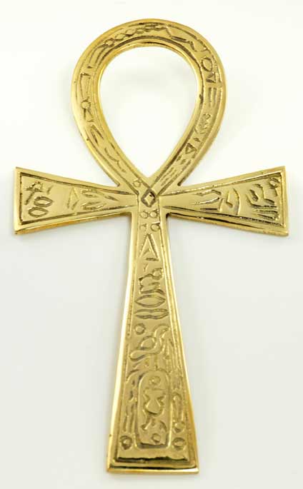 Large Brass Ankh 4" x7 1/4" - Click Image to Close