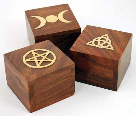 Miniature Brass Inlaid Box (various designs) - Click Image to Close