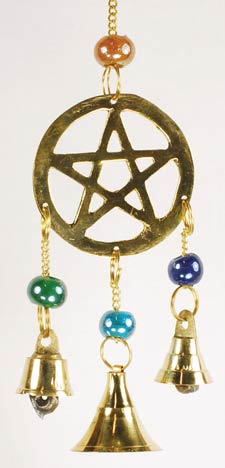 Three Bell Pentagram Wind Chime - Click Image to Close