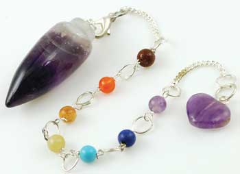 Amethyst 7 Chakra Pendulum