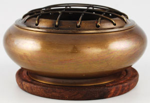 Brass Screen Incense Burner with Coaster - Click Image to Close