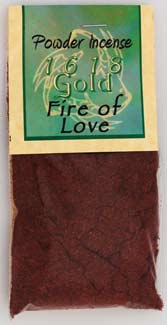 Fire of Love Powder Incense 1618 gold - Click Image to Close