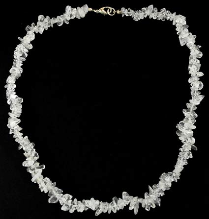 Clear Quartz Chip Clasped Necklace