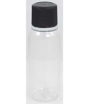 1oz Clear Plastic Bottle W/ Ribbed Cap - Click Image to Close