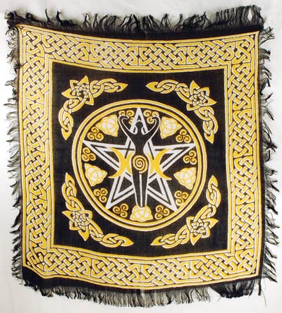 Pentagram Goddess altar cloth 18" x 18" - Click Image to Close