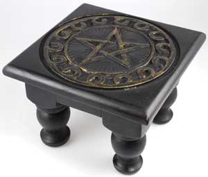 Small Square Pentagram Altar Table 6" x 6" - Click Image to Close