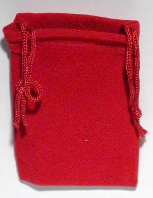 Red Velveteen Bag (2 x 2 1/2) - Click Image to Close