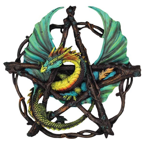 Forest Pentagram Dragon Wall Plaque - Click Image to Close