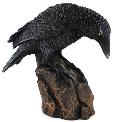 Downward Looking Raven Statue