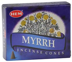 HEM Myrrh 10 incense cones - Click Image to Close
